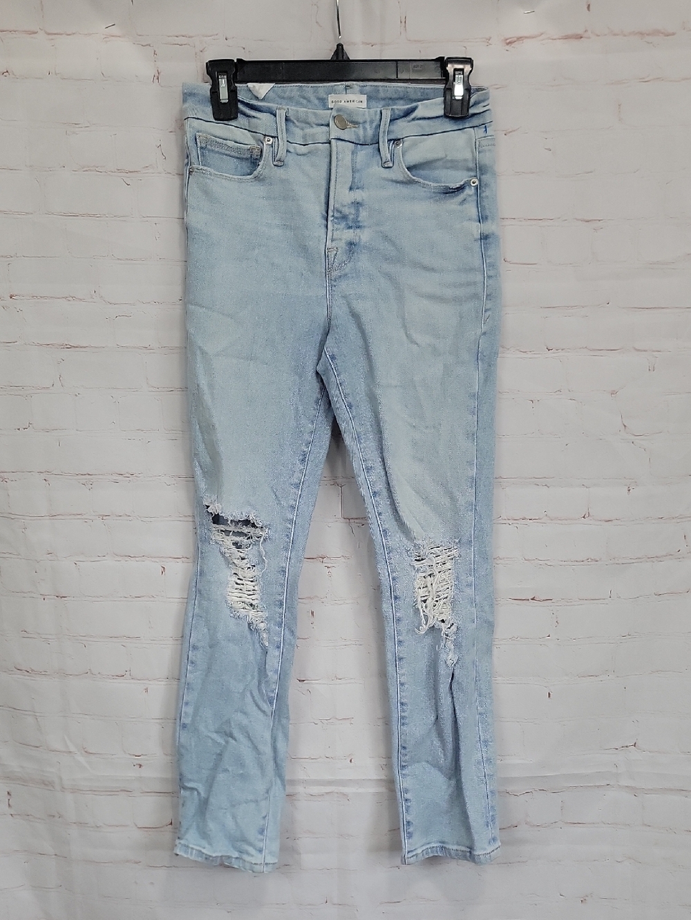 Good American Light Blue Distressed Skinny Jeans